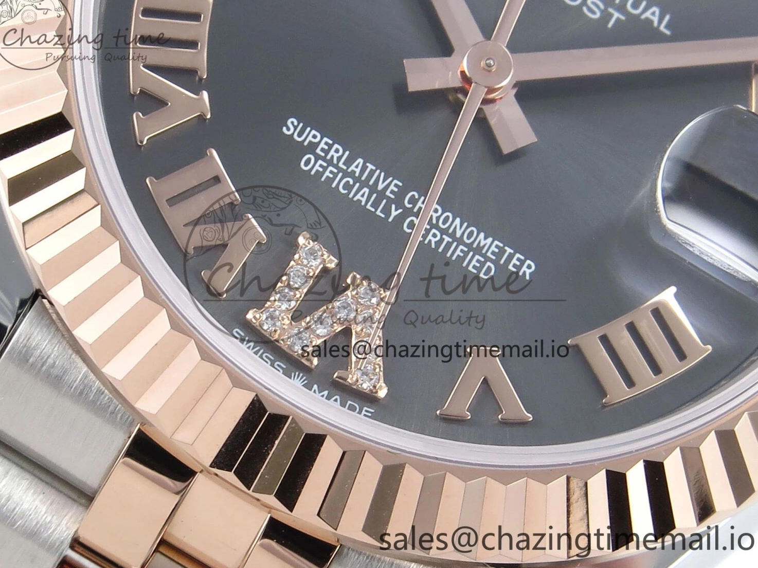 0106 StreetReady DateJust 31 278271 ARF 1:1 Best Edition 904L Steel Gray Roman Diamonds Dial on SS RG Jubilee Bracelet ETA 516